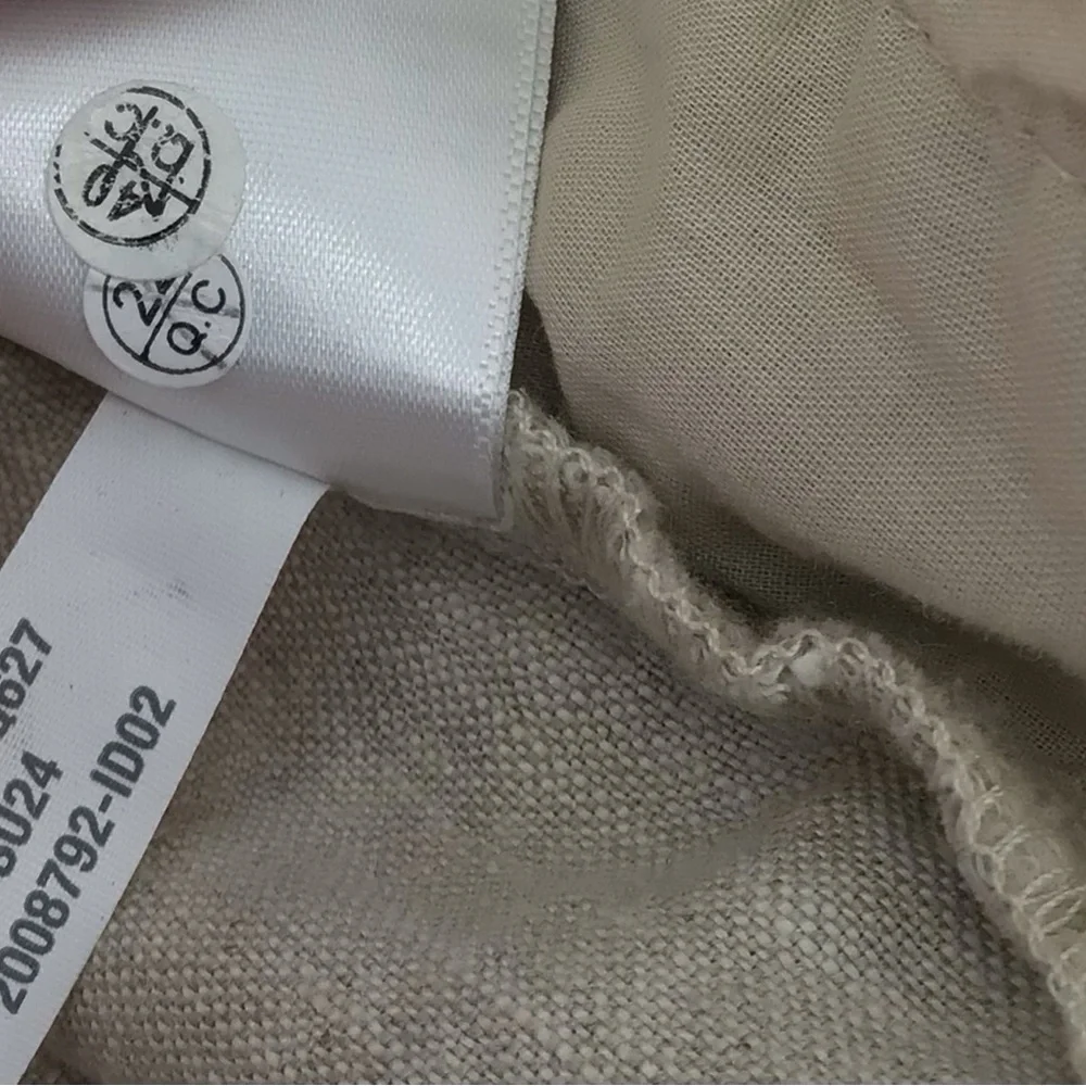 Madewell V-neck Palma Mini Dress in 100% Linen Natural Undyed nq627 Size XXS - Picture 8 of 13